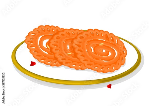 Imarti Indian Sweets or Mithai Food Vector
