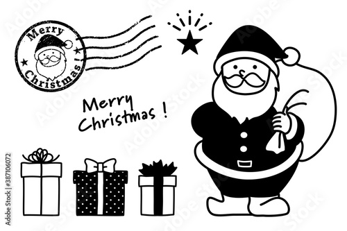 かわいいクリスマスのイラスト素材（サンタクロース）