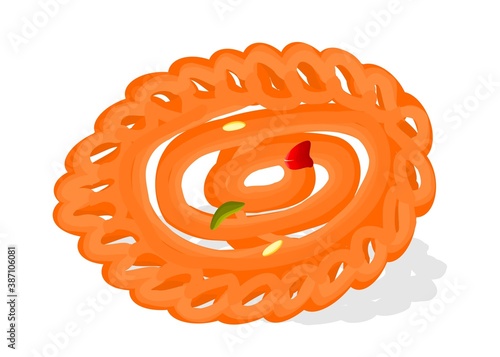 Imarti Indian Sweets or Mithai Food Vector photo