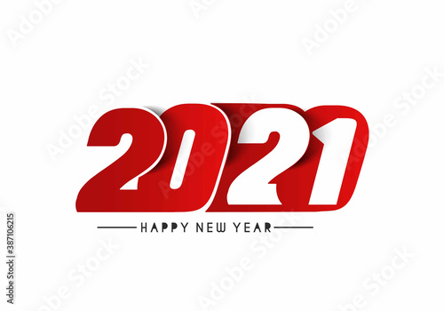 Happy New Year 2021 Text Typography Design Banner Poster, Vector illustration.