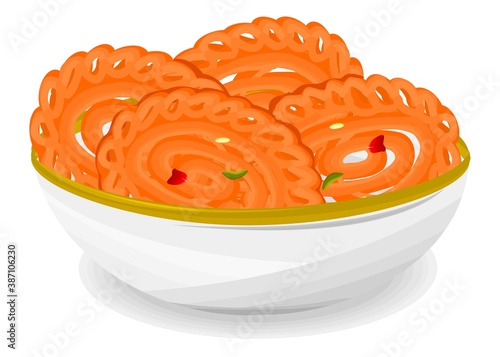 Imarti Indian Sweets or Mithai Food Vector