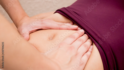 woman abdominal massage
