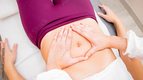 woman abdominal massage