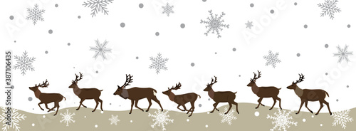 it's snowing. Christmas illustrations, deer illustrations, elk, snow, Crystal of snow, white