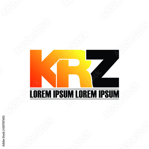 KRZ letter monogram logo design vector photo