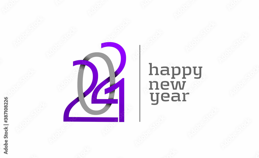 Happy New Year 2021 Text Typography Design Patter, Vector illustration. Happy New Year 2021 Text Typography Design Patter, Vector illustration.