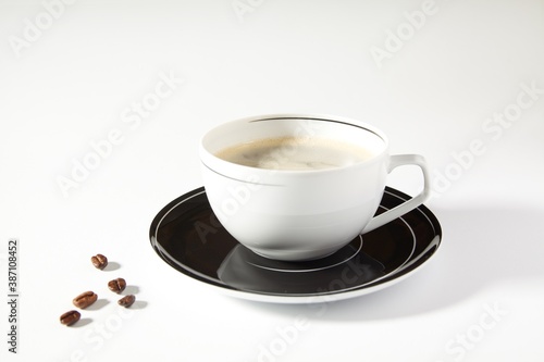  Coffee and coffee cup on white background