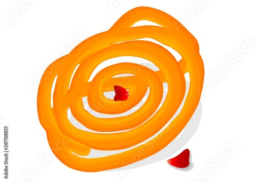 jalebi Indian Sweets or Mithai Food Vector