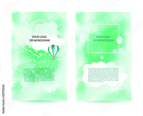 Vector background for instagram, greeting card, invitation or website page in menthol shades