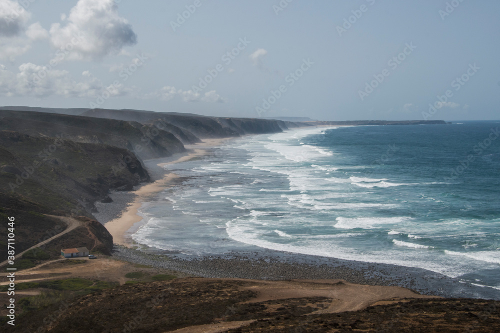 Long coastline landscape with rocky shores Long coastline landscape with rocky shores
