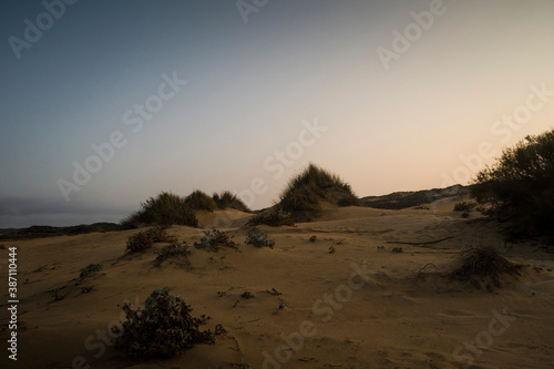 Dune landscape extending to the hills