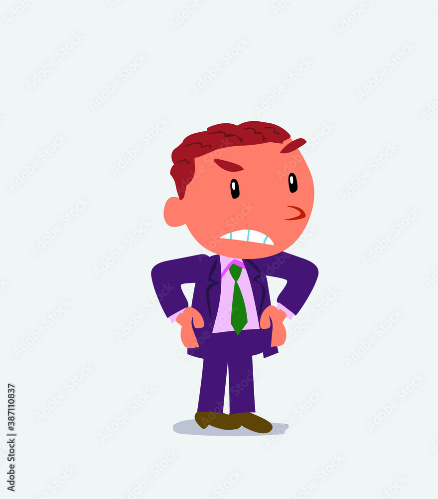 Angry cartoon character of businessman. Angry cartoon character of businessman.