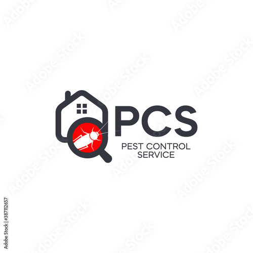 Pest control service logo concept. Prevention, extermination and disinfection of the house from insects, fungi and small rodents. Forgiving parasites professional company, vector logotype