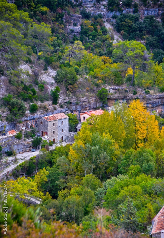 village Navacelles in the mountains