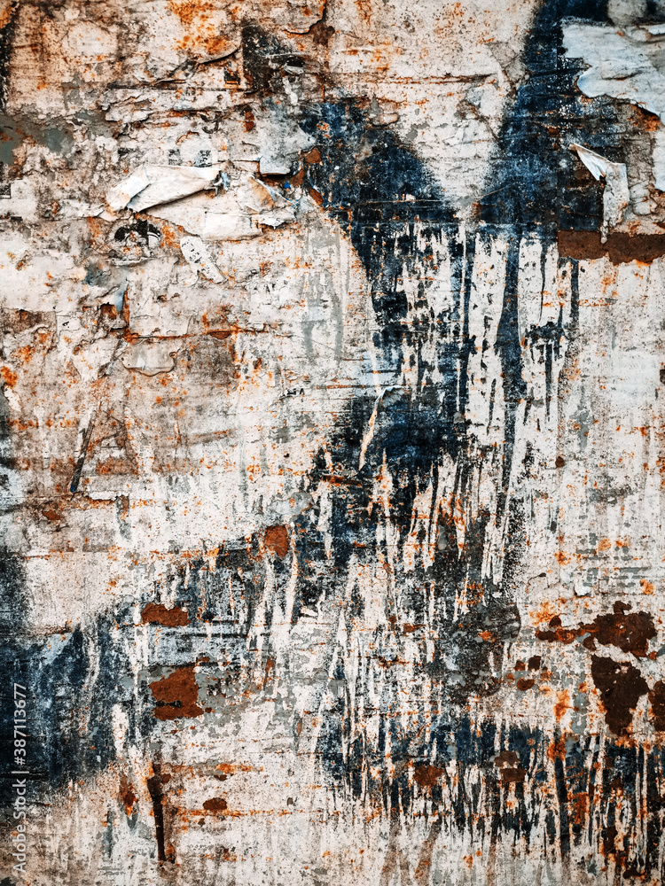 Old ripped blank torn grunge posters texture background