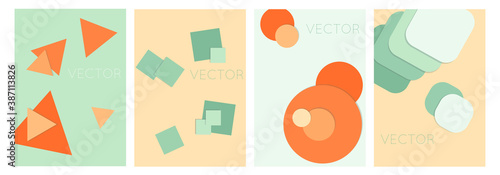 Vector minimal set yellow and green tone background. creative minimal style.