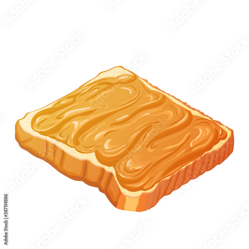 Peanut butter, vector icon. Bread with Peanut butter