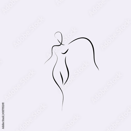 angel icon logo design line illustration vector