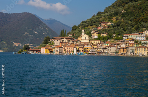 View of Monte Isola, Iseo Lake, Brescia province, Lombardy, Italy. © faber121