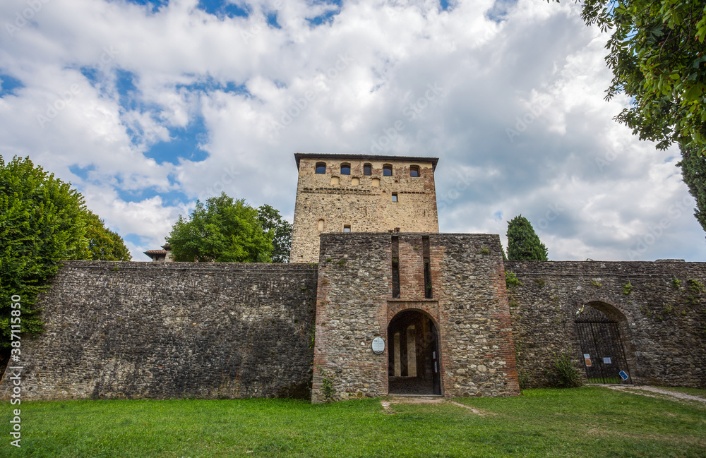 BOBBIO, ITALY, AUGUST 20, 2020 - Malaspina Castle in Bobbio, Piacenza province, Emilia Romagna, Italy.