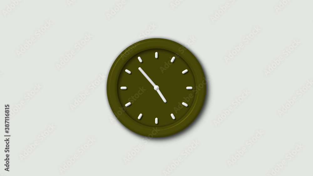 Counting down yellow color 3d wall clock isolated on white background, 12 hours wall clock Counting down yellow color 3d wall clock isolated on white background, 12 hours wall clock