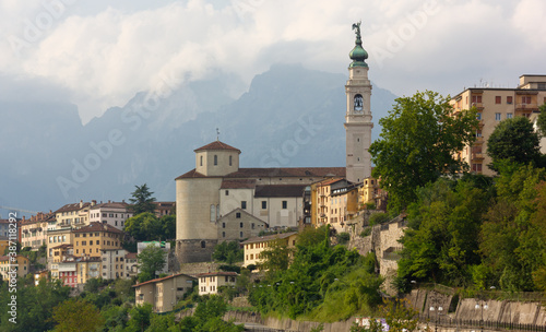 Skyline of Belluno, Italy, with a fine view of San Martino cathedral