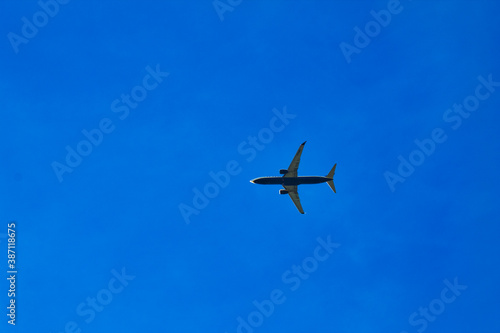 passenger plane returning home after the holiday