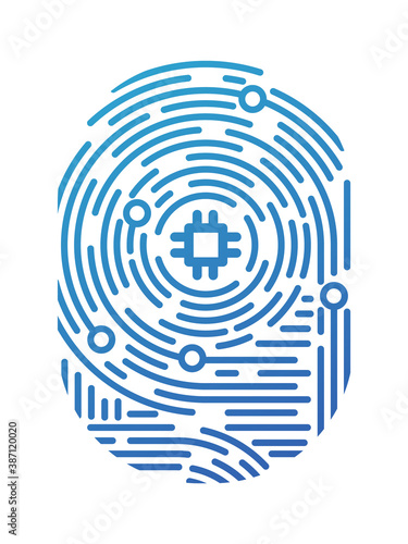 Concept Network and Cyber Security in fingerprint style