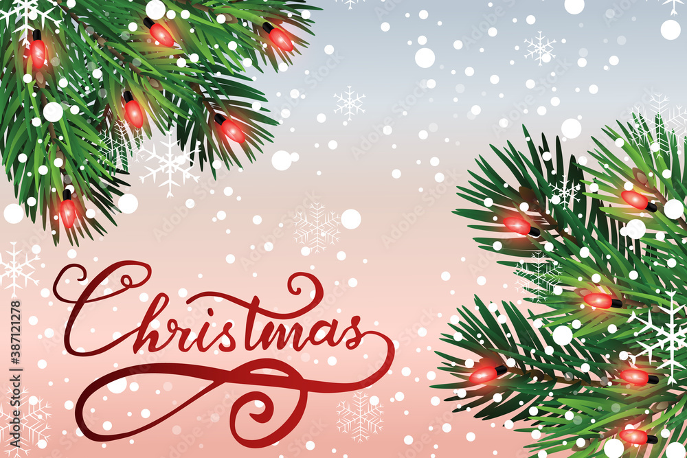 Obraz premium Christmas, New Year illustration. Greeting card. For web design, print, vector. Art.