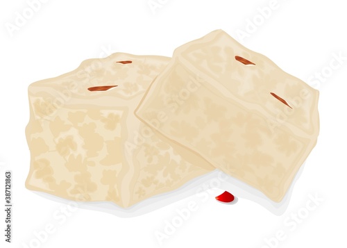 Kalakand Indian Sweets or Mithai Food Vector