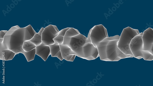 3d render of a bone - fractal line