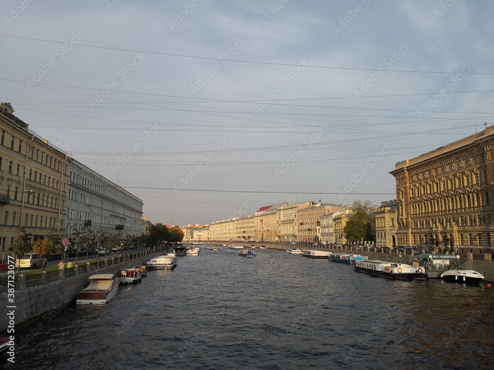 Fototapeta premium view over canal Saint Petersburg Russia