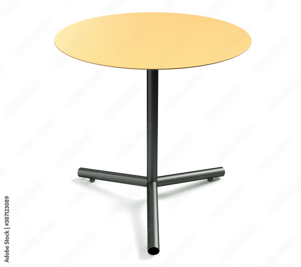 White modern table. 3d rendering isolated on white background White modern table. 3d rendering isolated on white background