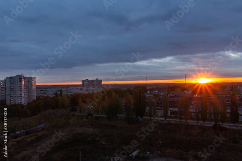 Sunrise over the City of Kharkiv, Ukraine