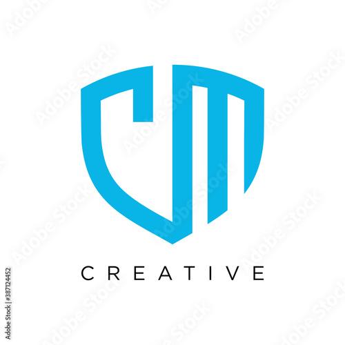 cm luxury logo design vector icon symbol circle