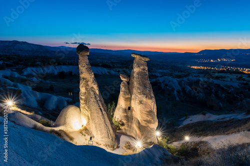 Three Beautiful Fairy Chimneys in Cappadocia photo