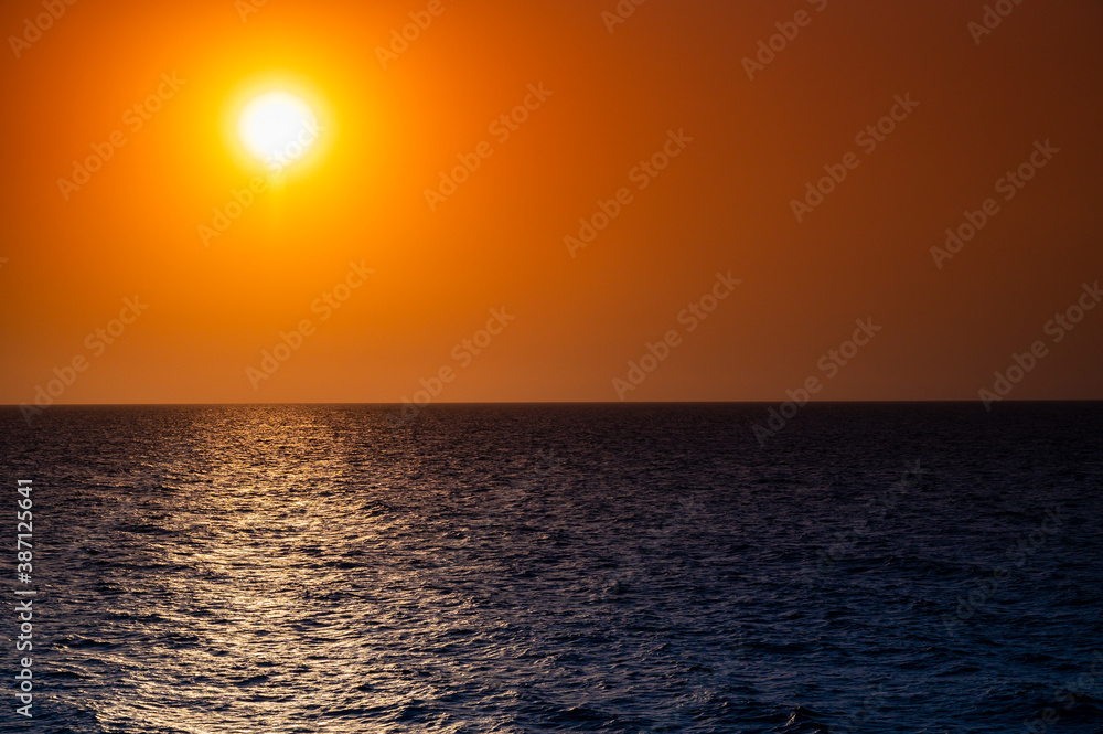 sunset over the sea