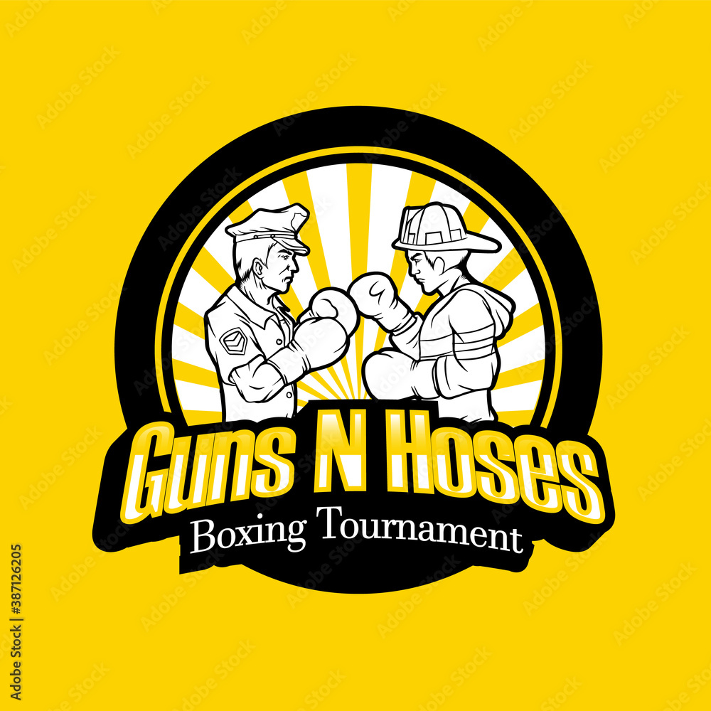 gun and hoses simple logo boxing