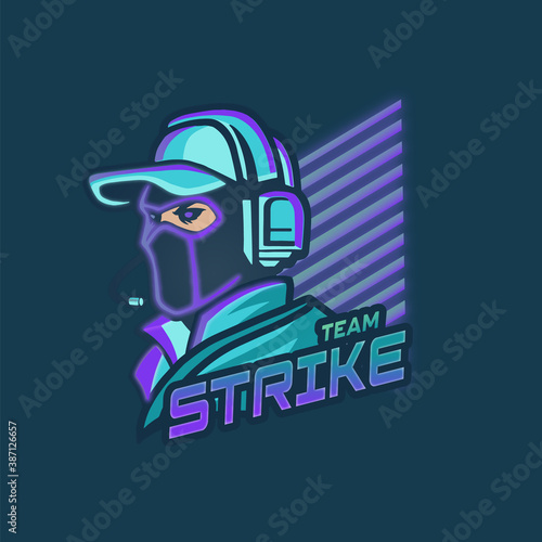 Full Logo Esport Gaming Team Strike Logotype Cool Design 