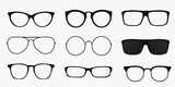 Glasses icon concept. Glasses icon set. 