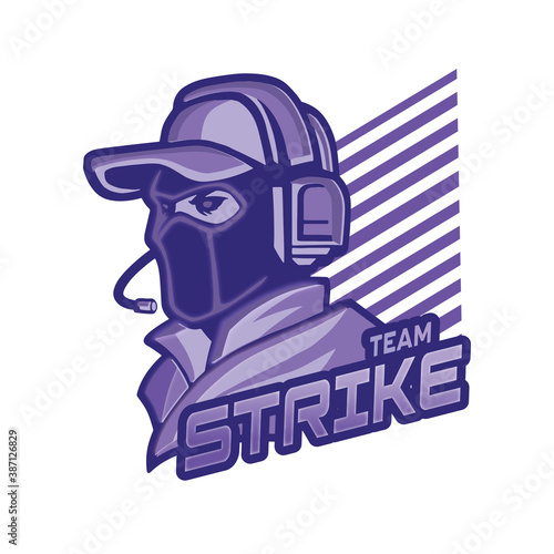 Monochromatic II Esport And Gaming Team Strike Logotype Purple