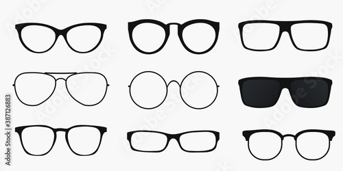 Glasses icon concept. Glasses icon set. 