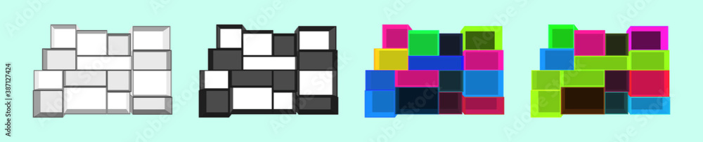 set of empty crates icon design template with various models. vector illustration isolated on blue background
