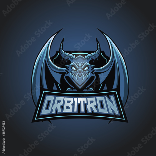 Full Logo Gaming Esports Logotype Design Orbitron Dragon