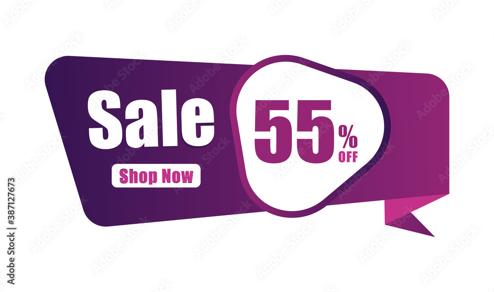 55% discount Sales banner, 55 percent Banners, New offer Discount sign banner 55% discount Sales banner, 55 percent Banners, New offer Discount sign banner
