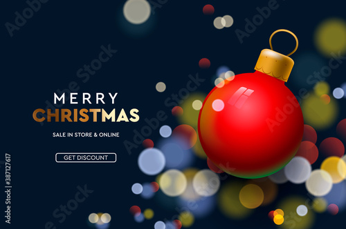 Web page design template for Christmas Sale. Vector illustration for landing page, poster, banner and website development.