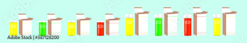 set of effervescent vitamin pack design template with various models. vector illustration isolated on blue background