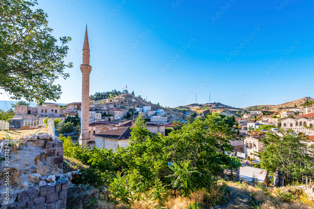Mustafapasa Town view from hill in Cappadocia Region of Turkey.