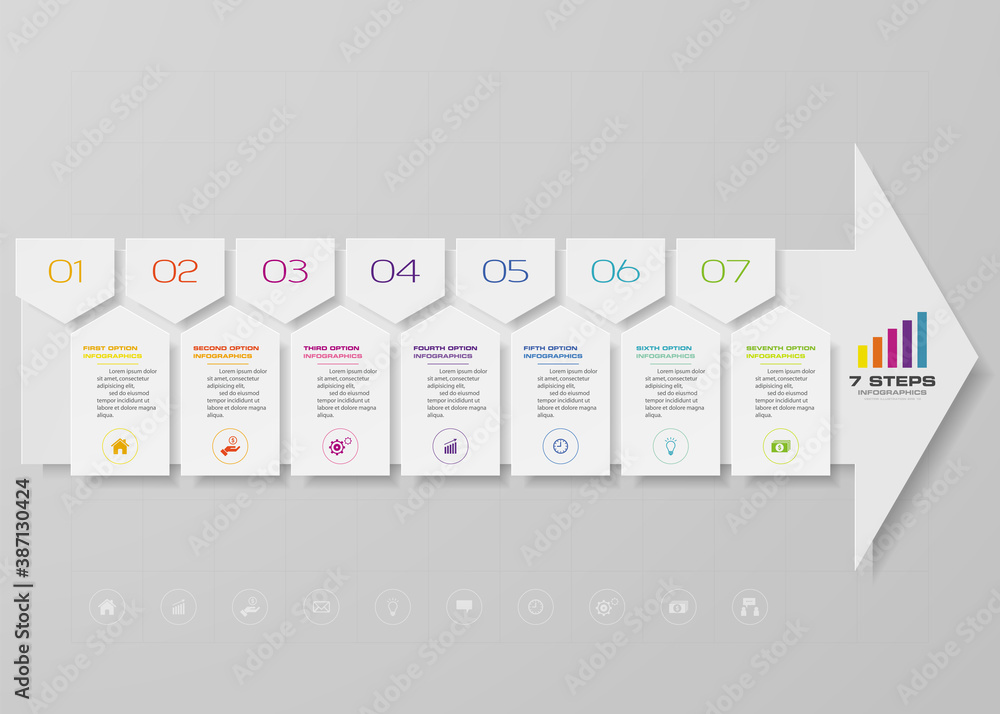 7 steps of arrow infografics template. for your presentation. Stock ...