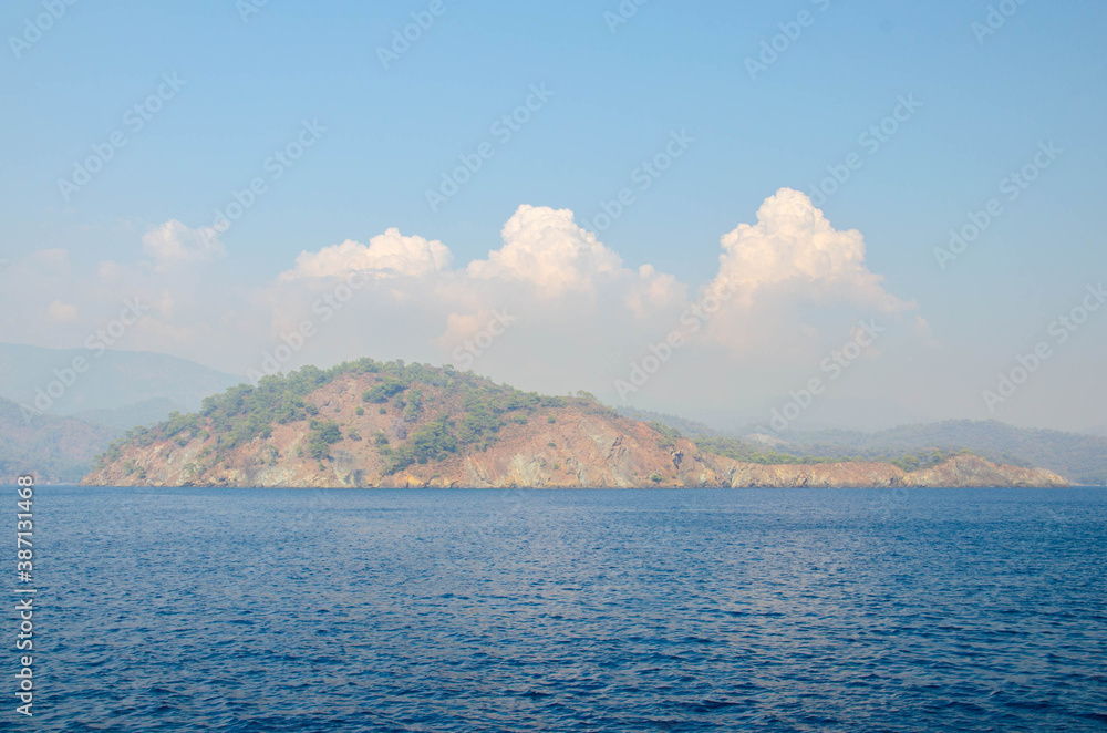 Aegean island in Mugla Province Turkey - stock photo
